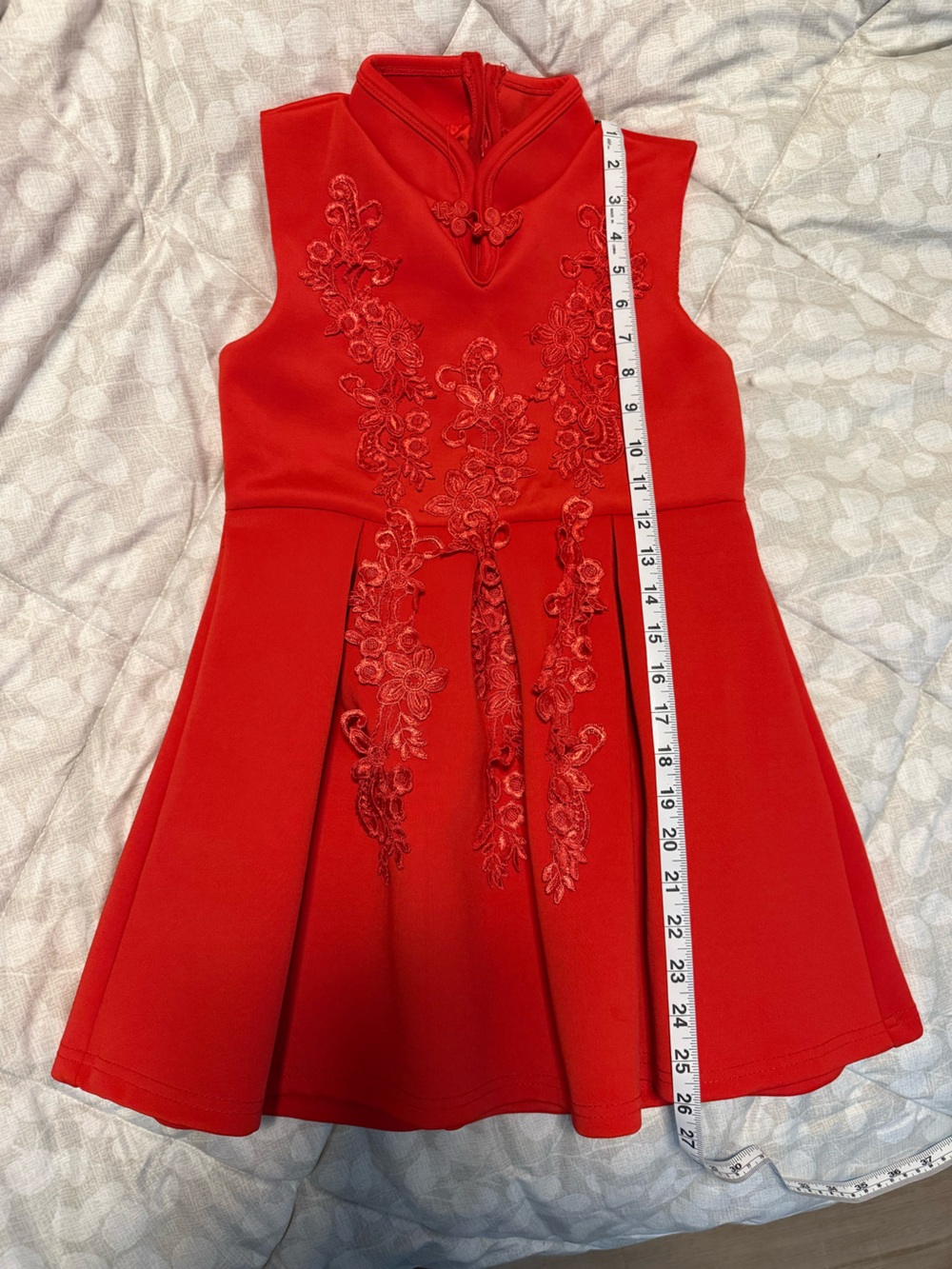 Lucky Brand Red Floral Appliqué Sleeveless kids Dress